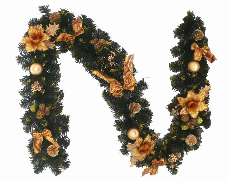 Специальное искусственное зеленое растение Рождественская сосновая гирлянда из ПВХ с соснами для украшения двери от 1,8 м до 20 м