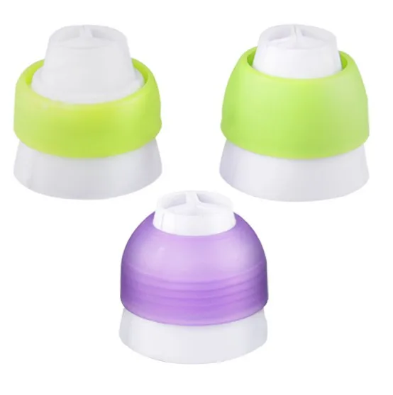 NEW Icing Piping Bag Nozzle Converter Cake Decorating Tools For Cupcake Fondant Cookie 3 Hole 3 Color