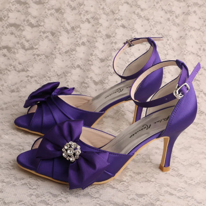 Purple Shoes Womens Wedding with Ankle Strap