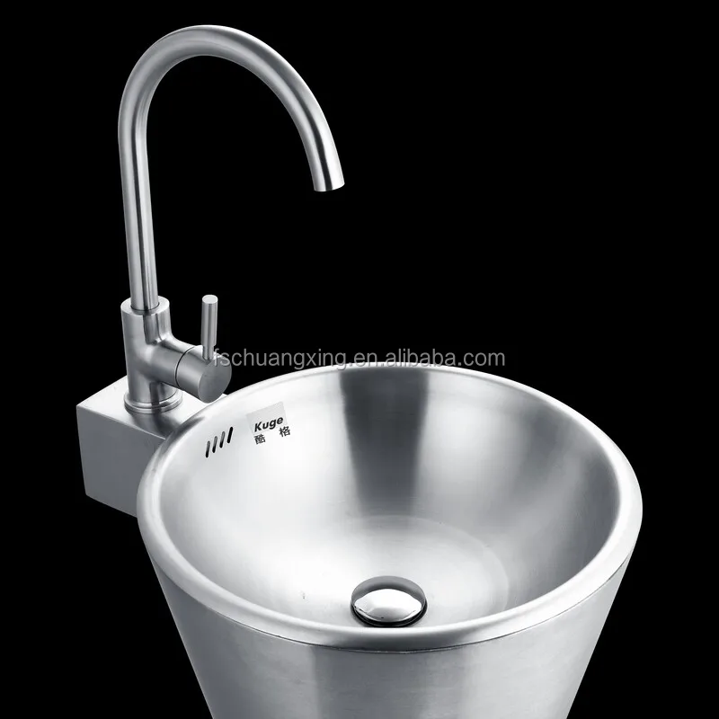 
Creative design stainless steel cone shaped hand wash basin price bathroom sink 