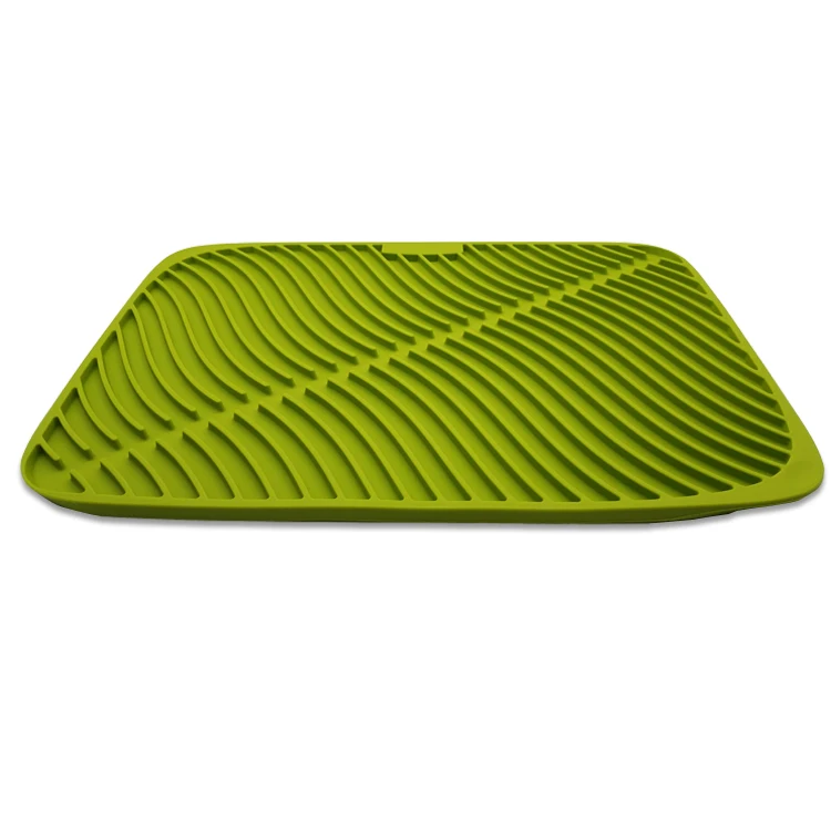 Draining Mat Silicone Drying Mat for Kitchen Counter, Dishwasher Flume Folding Large Dish Silicone Mats & Pads Square 548g/pc