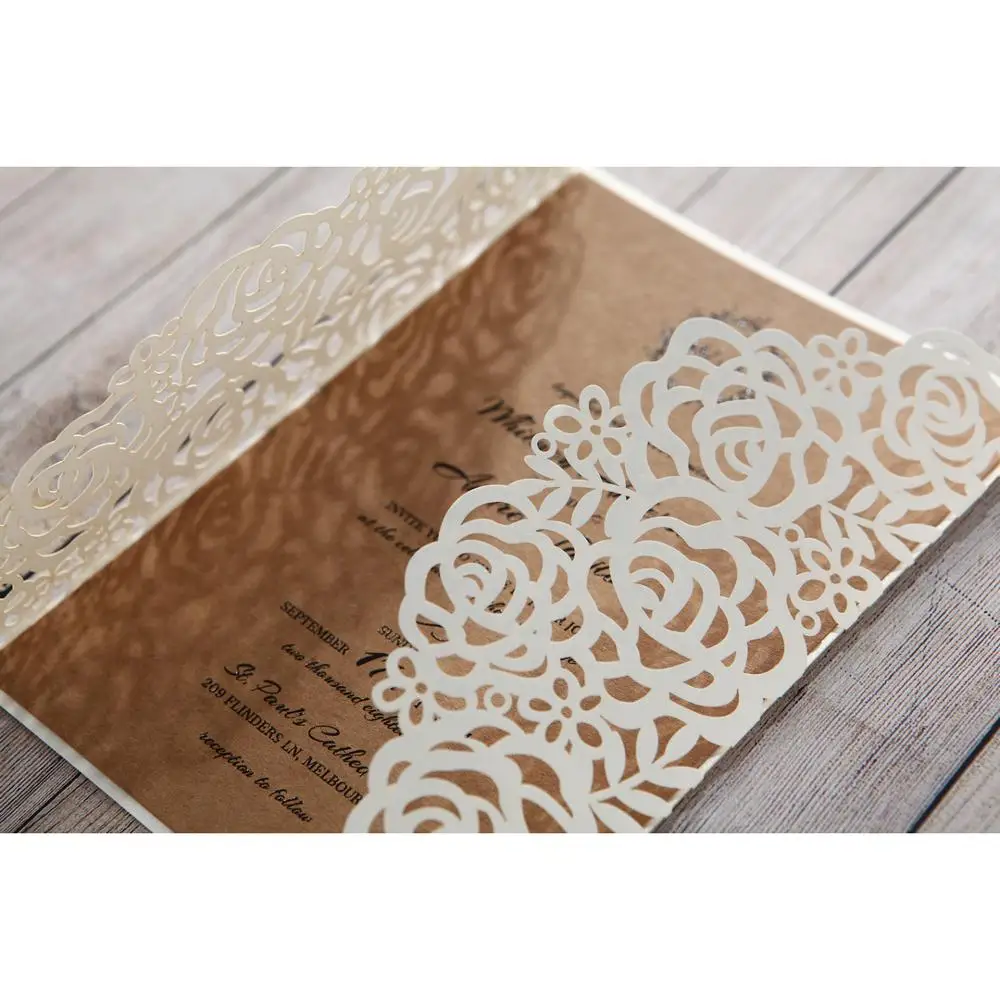
Beautiful Floral wedding invitations classic wedding invitation designs laser cut wedding invitations 