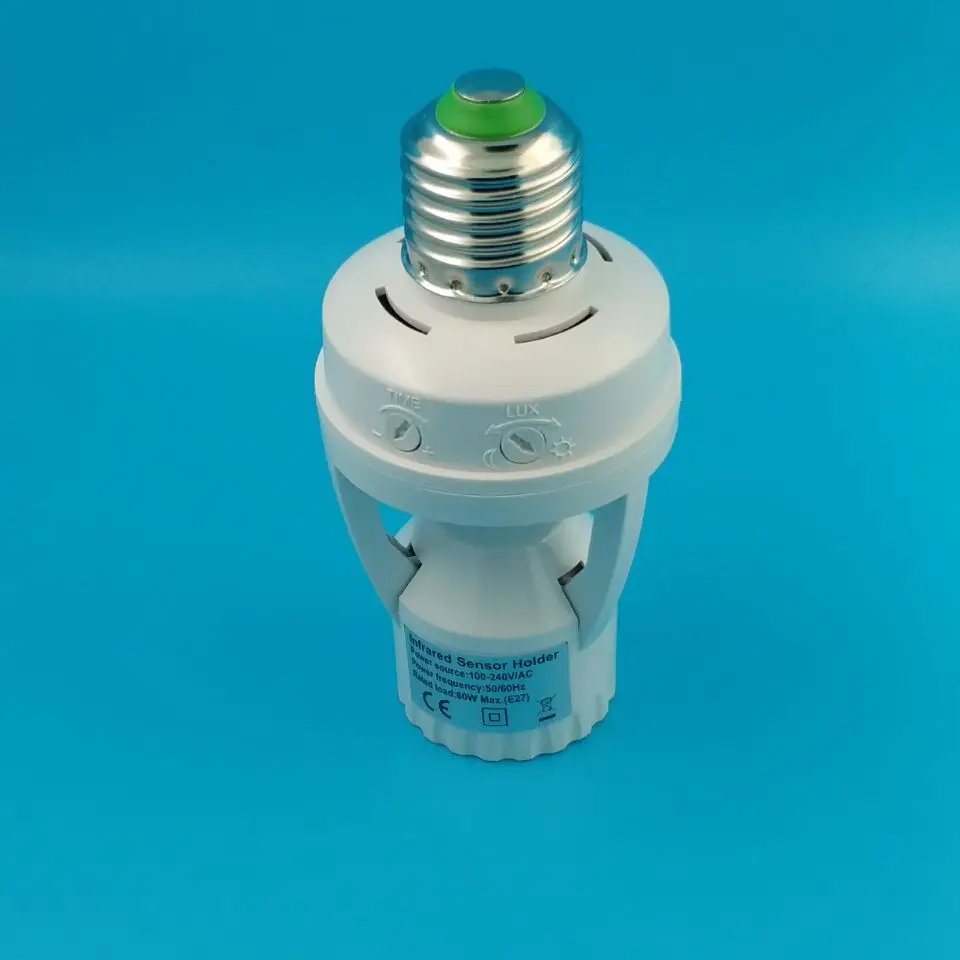 220V E27 PIR motion sensor lamp holder sensor light holder Lamp Base Adjustable time and sensitivity