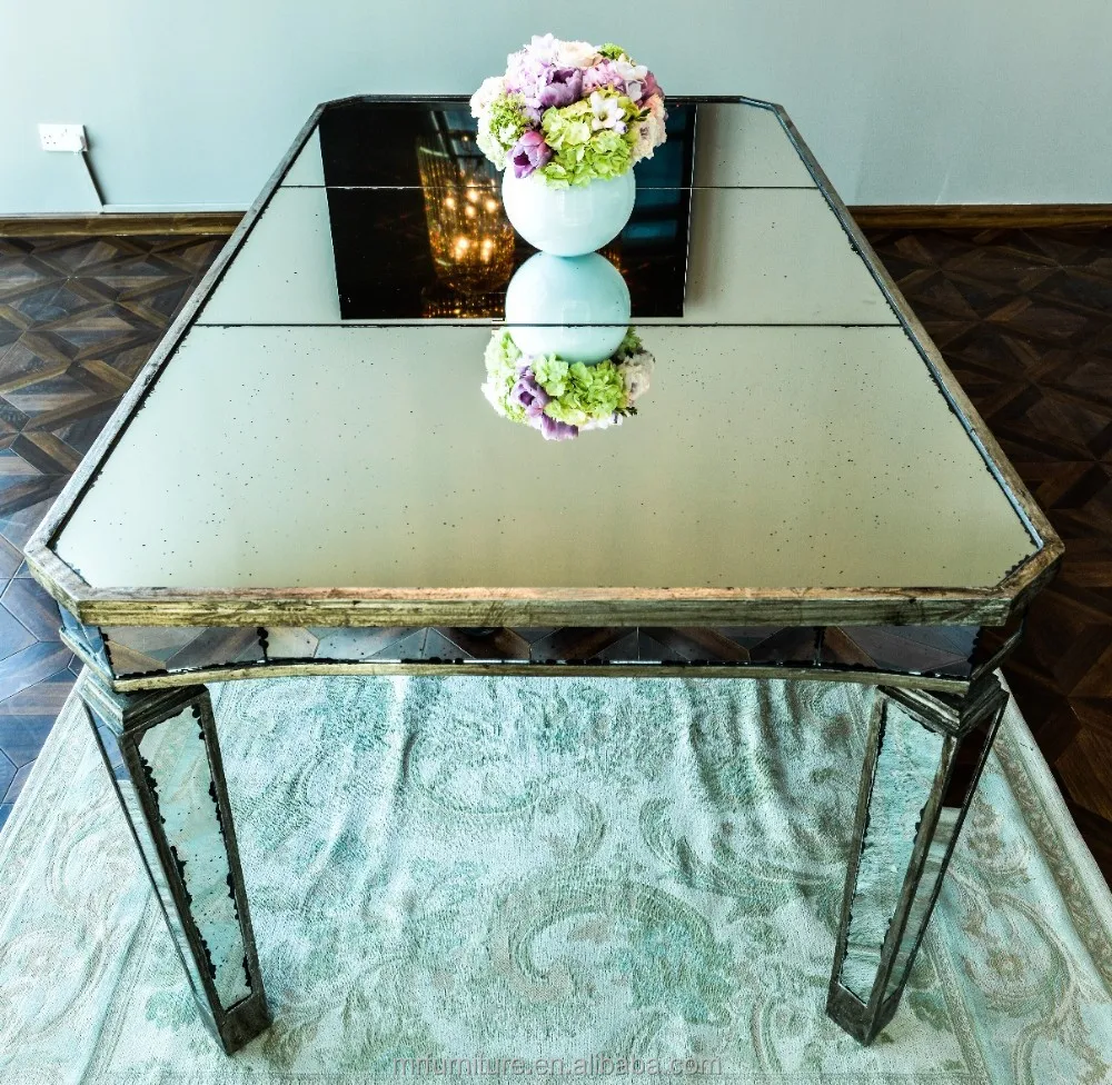 
Antique mirrored dining table- 
