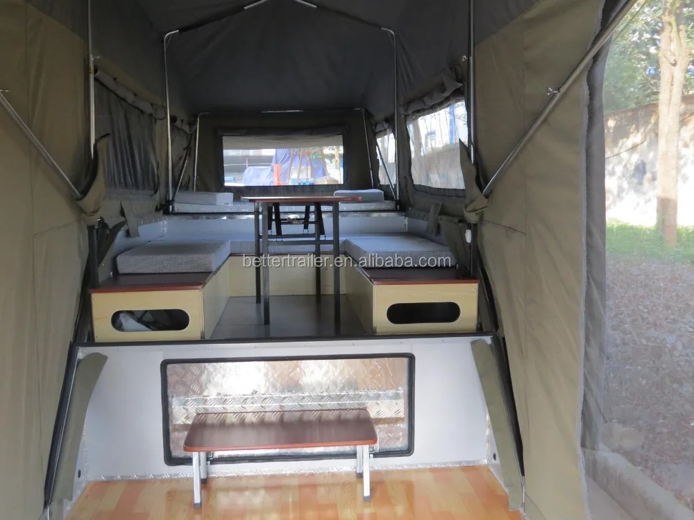 automatically open three room box tent trailer