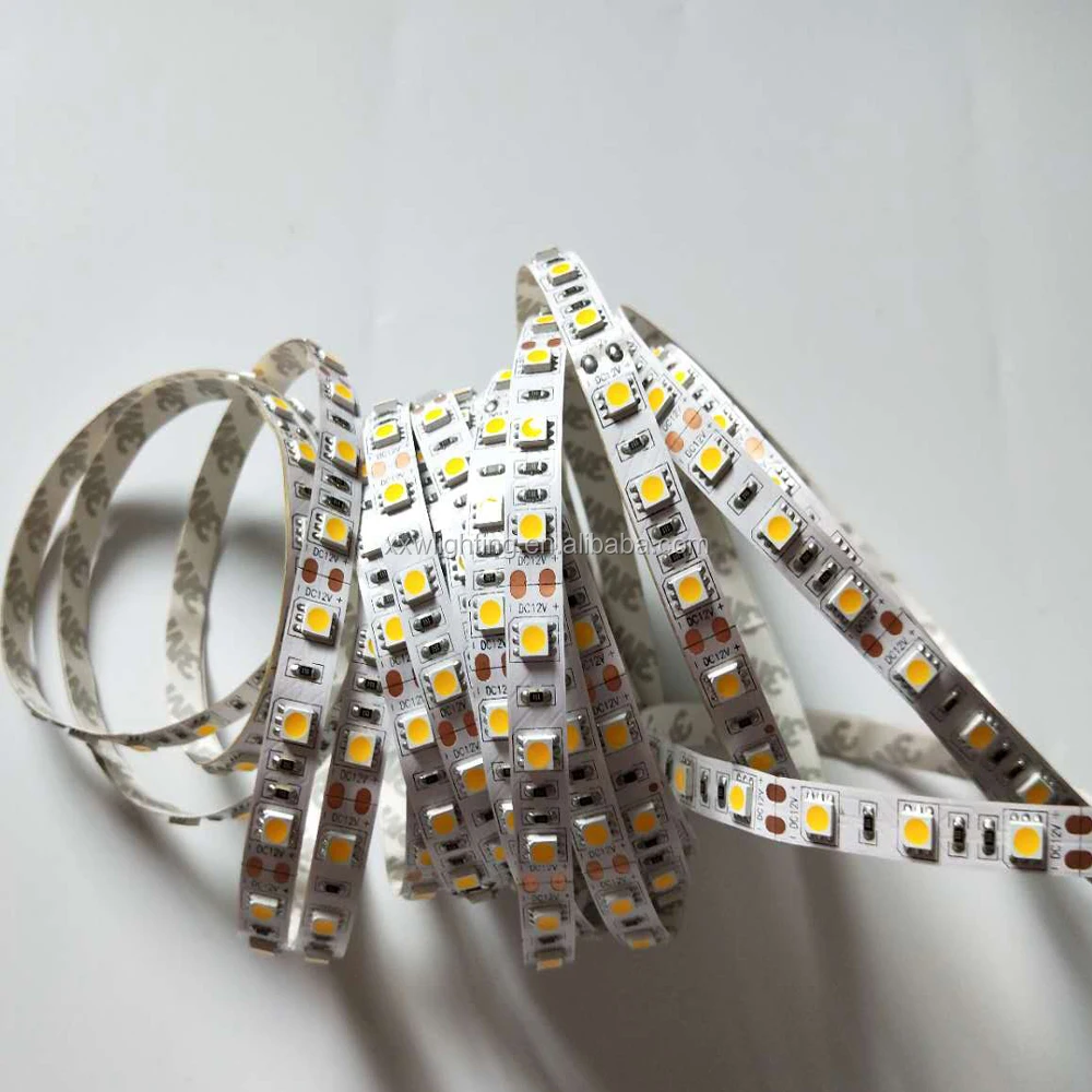 high bright CE RoHS 12V/DC 300leds 5M Warm white led flex strip light roll