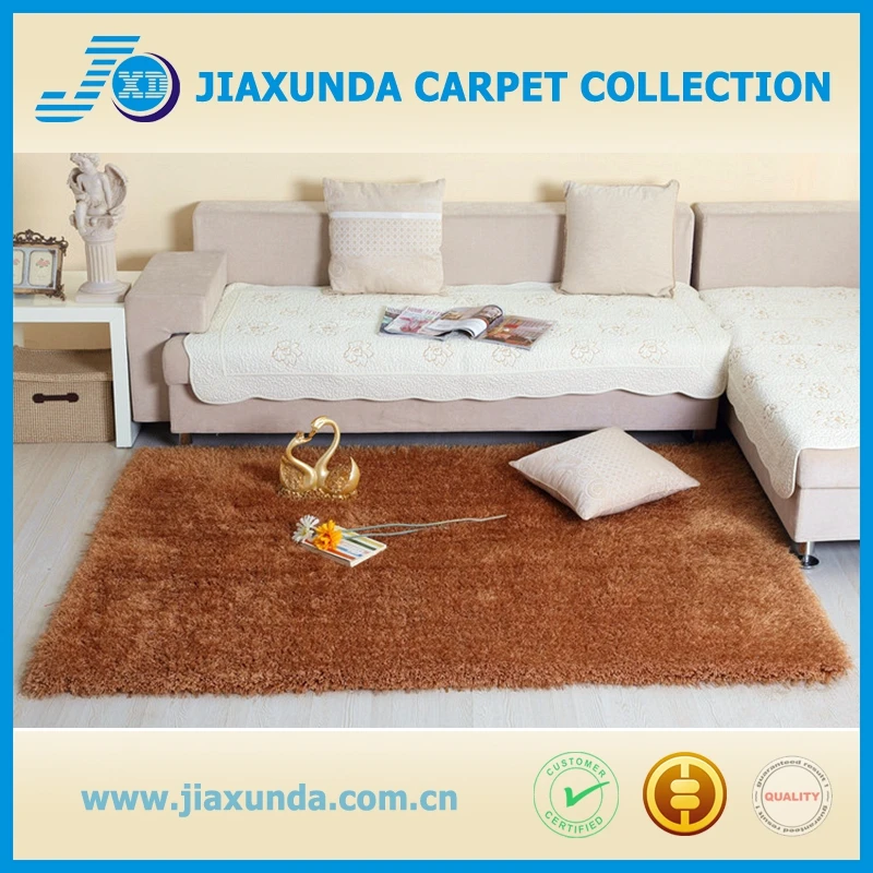 Low price storage plain white 100% polyester silk bedroom use shaggy carpet