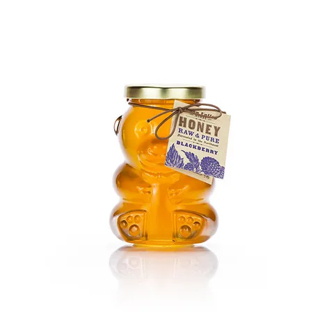 fancy 250ml bear shape glass jar for honey with airless lid