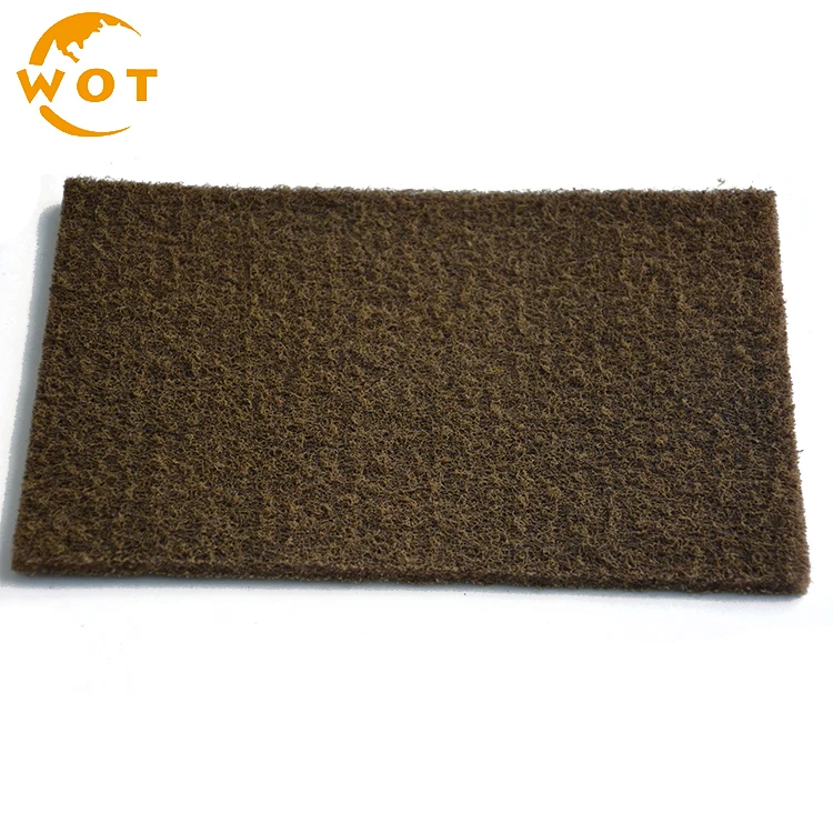 
150X230Mm Brown Non-Woven Nylon Fabric Aluminium Oxide Scouring Pads 