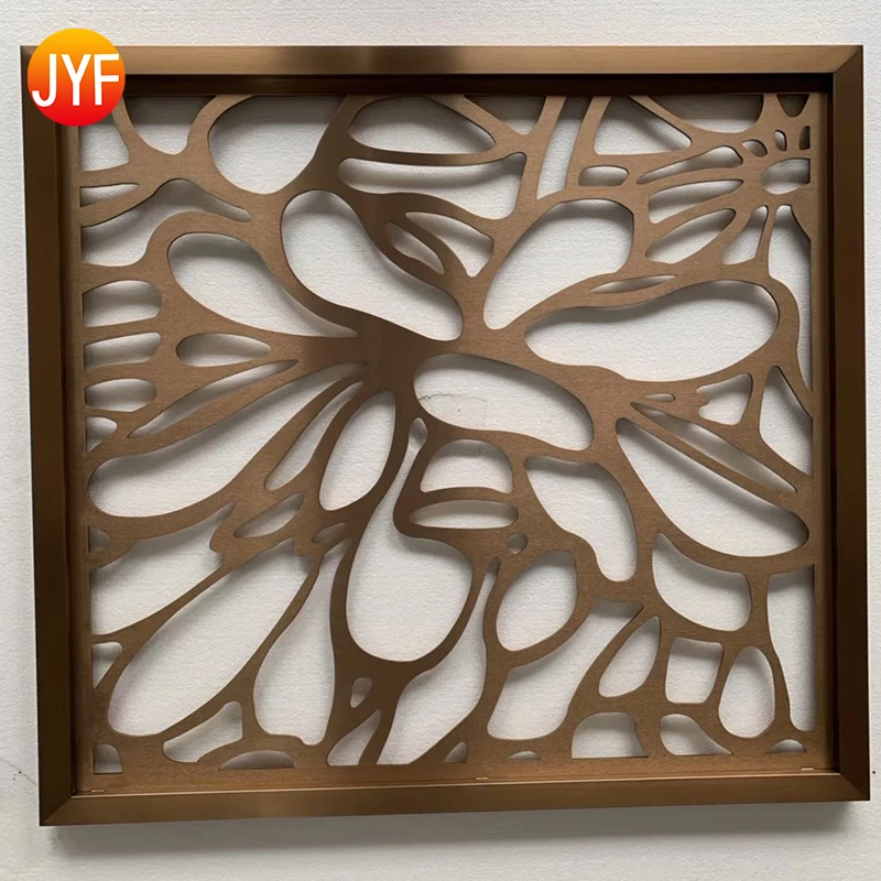 ZZ0604 High Quality Stainless Steel Room Divider Laser Cut Decorative Metal Partition Screen AISI 304 Ti Stainless Steel Sheet