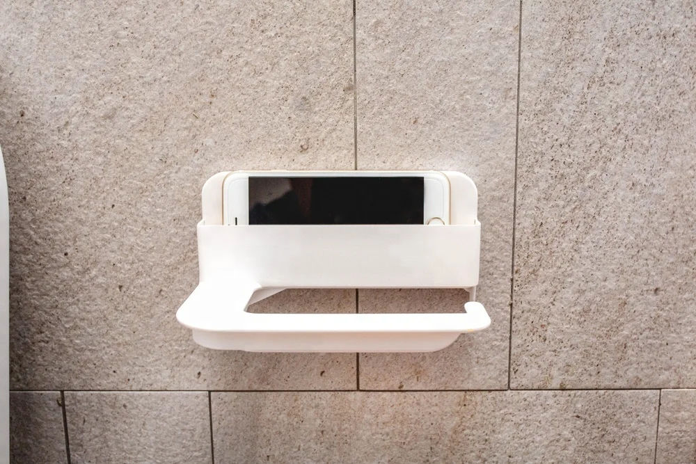 Homeware Moveable Plastic Toilet paper and phone multi holder