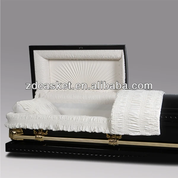 Black funeral caskets and coffins