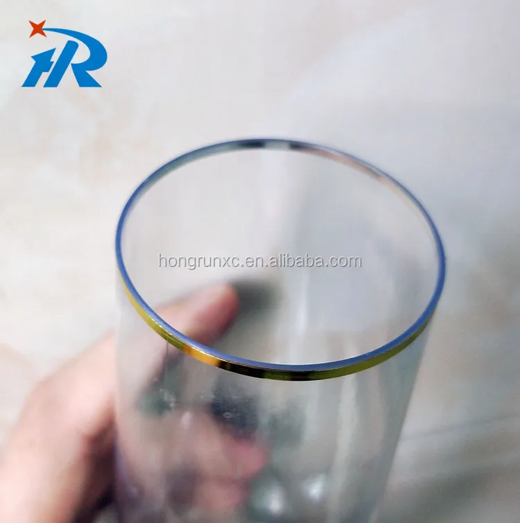 disposable stemless high quality gold rim plastic champagne flutes