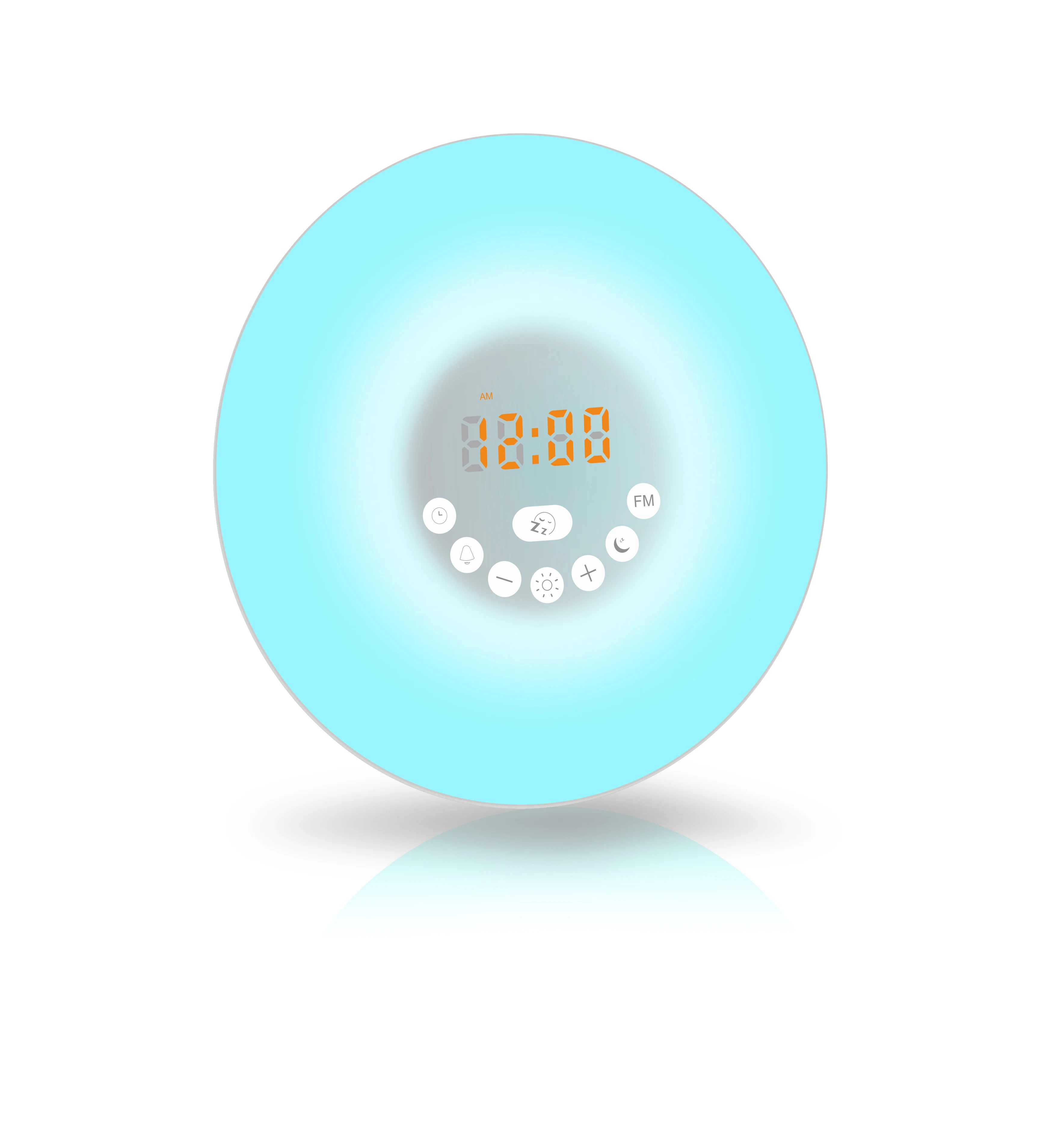 
digital fm radio alarm clock with LED display wake up/sleeping night light 