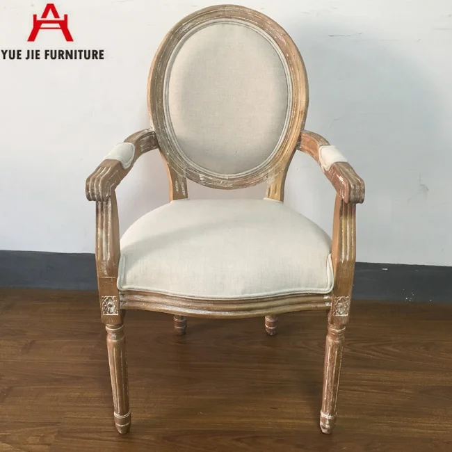 
Wooden Shabby Chic Louis Armrest Chair 