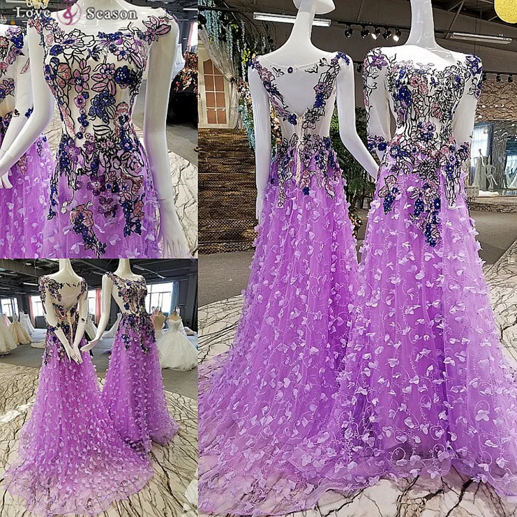 LS00190 2018 Новое прибытие Фиолетовый платье вечернее платья Длина пола импортируемых из