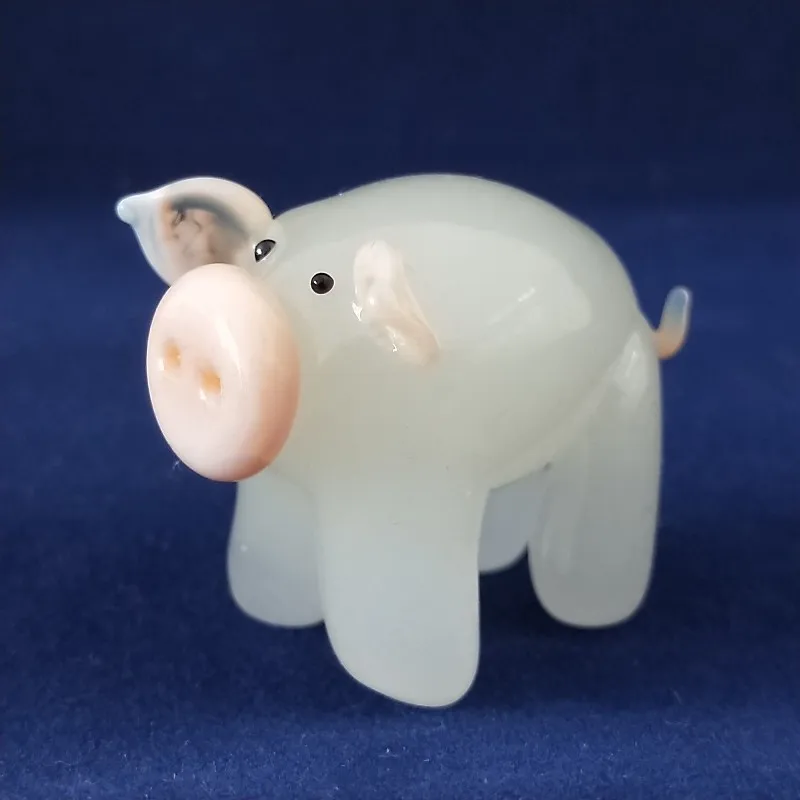 Handmade glass pig craft pig lampwork glass decoration