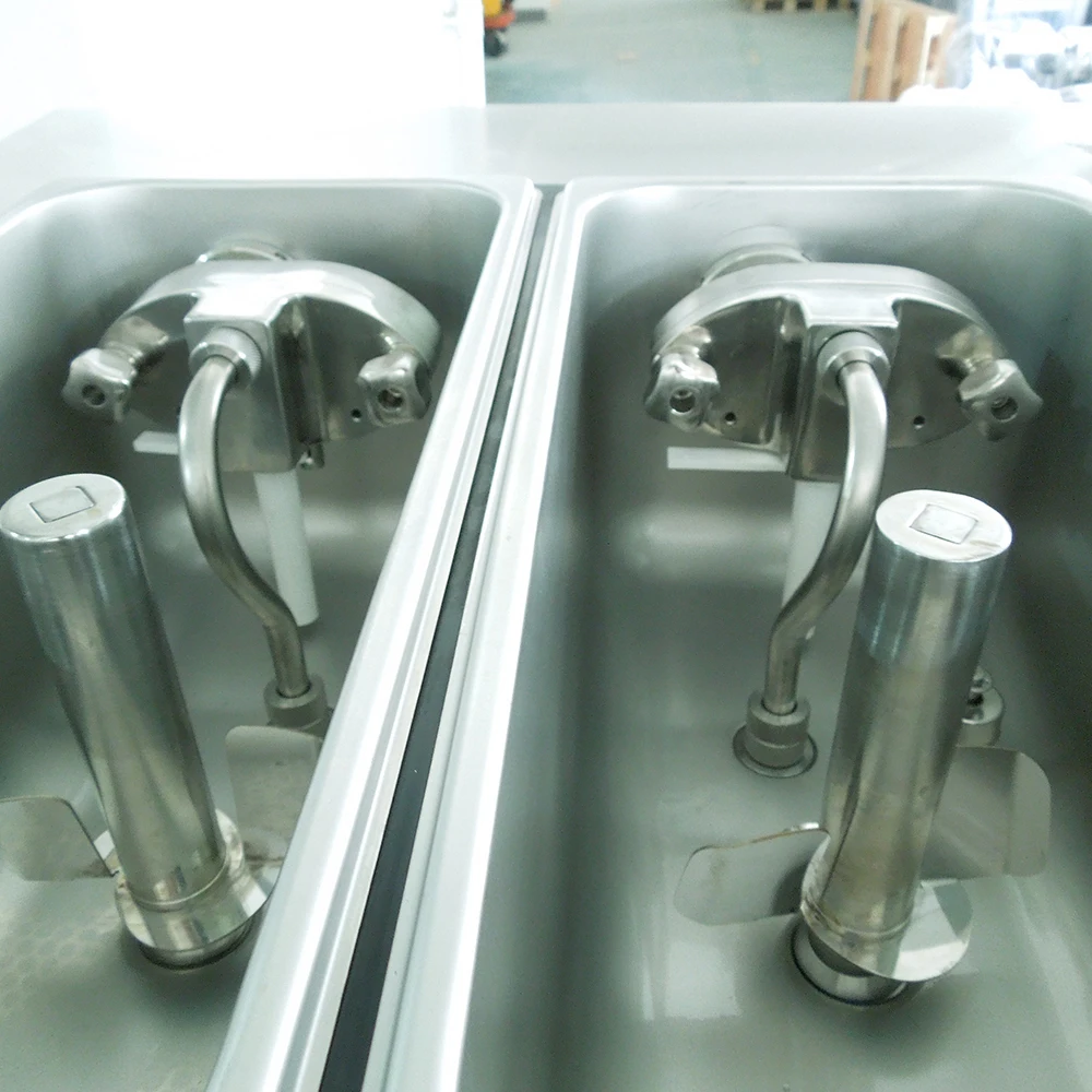 
Egypt hot sell rolled fry double cylinder ice cream machine soft serve ice cream machine 