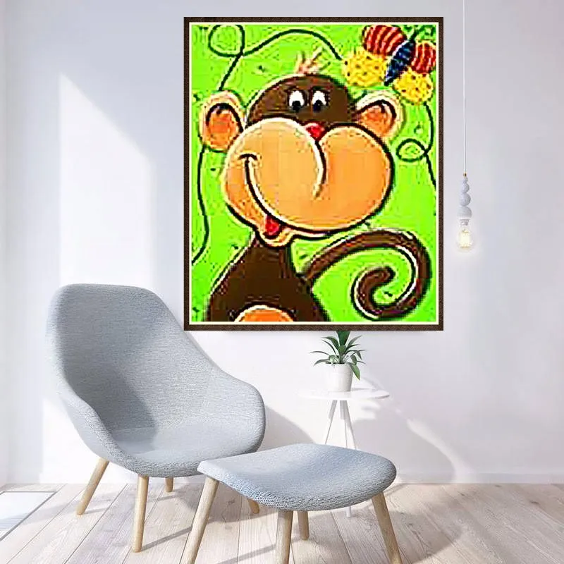 Cartoon monkey 3d scenery painting pictures for kids