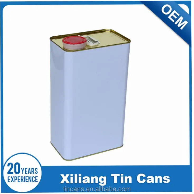 1 gallon rectangular tin can for glue ink latex, square clear paint tin can