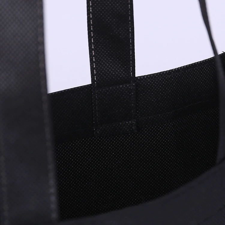 
Black custom foldable cheap promotional carry bag non woven fabric bag 