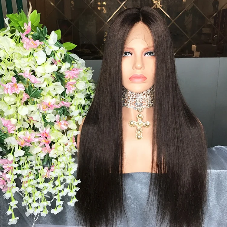 
Glueless Natural Brazilian Silk Top 100% Human Hair Full Lace Wig With Baby Hair 