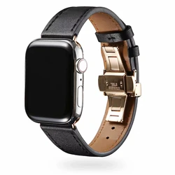 Ремешок для часов из натуральной кожи с застежкой-бабочкой Apple iWatch