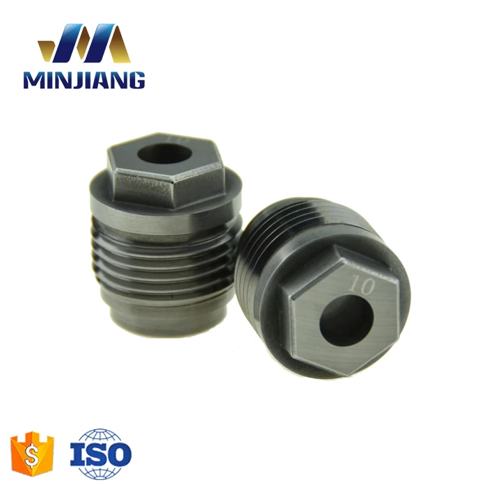 Tungsten solid cemented carbide nozzles for roller cone bits