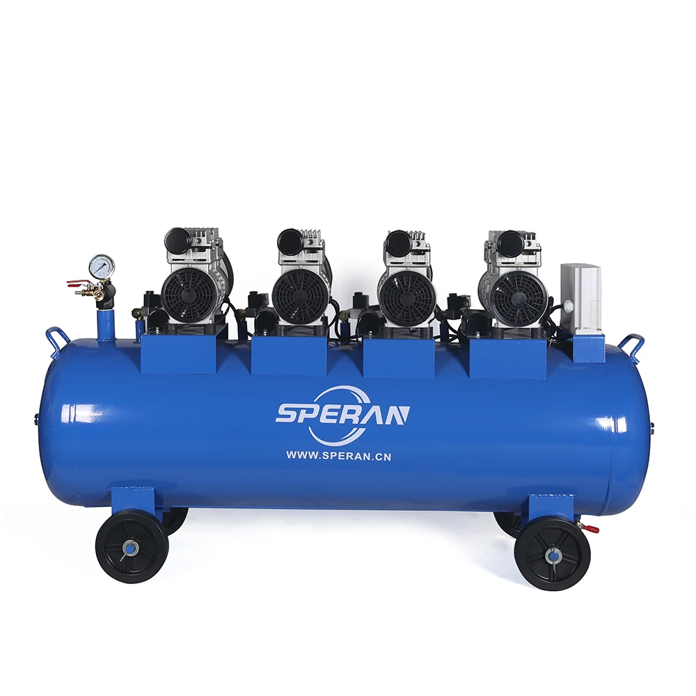 
Top manufacturer portable 8 bar 4 cylinder 100l oil free spray painting quiet silent air compressor 