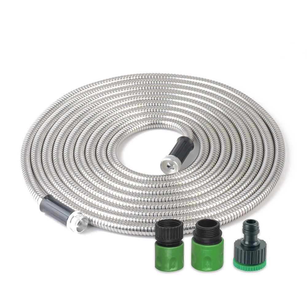Гибкий садовый водяной шланг из нержавеющей стали диаметром 14 мм, 25 футов