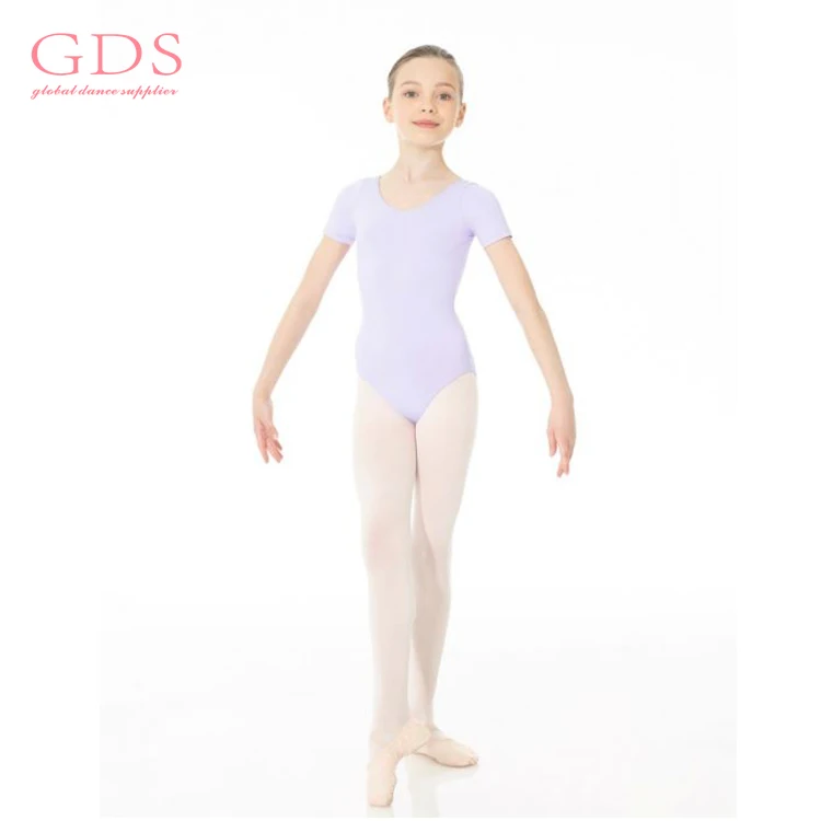 Ballet Short Sleeve Cotton Pink Kids Leotard