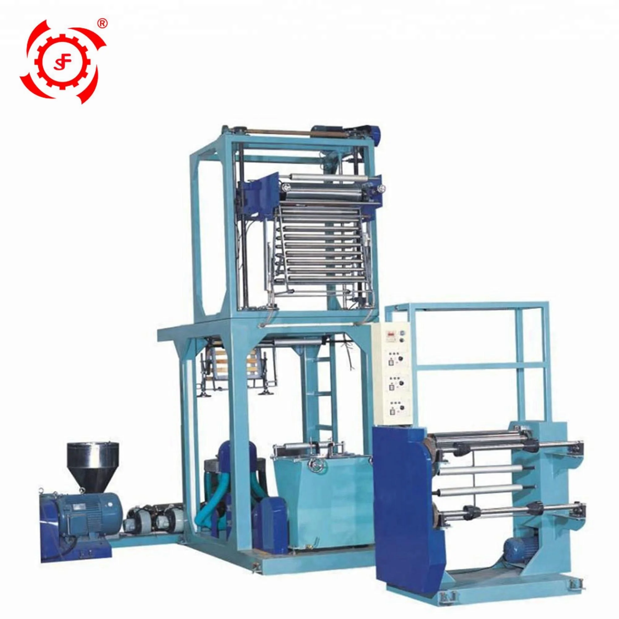 
LIFENG Biodegradable High Speed rotary head pe shrink hdpe ldpe aba plastic extruder blowing film making machine price 