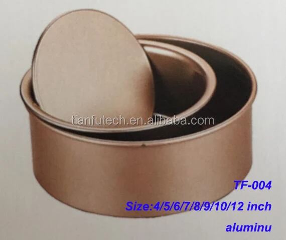 Gold Cool Aluminum Portable Cake Mold Removable Bottom