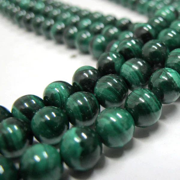 6-12mm natural round A Grade malachite beads for sale