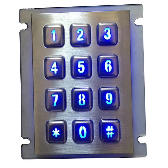 Подсветка киоска из нержавеющей стали 12 клавиш прочная антивандальная
