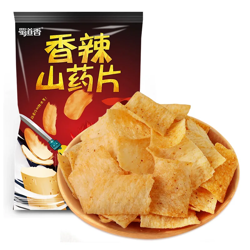 ShuDaoXiang 65g Per Bag 45Bags Per Carton Chinese Spicy Yam Puffed Snacks Yam Chips