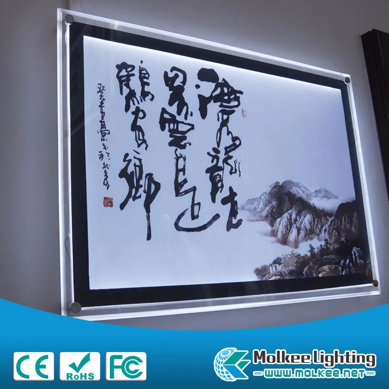 Super slim Advertising LED light box With Acrylic crystal Panel, Crystal LED Panel Advertising Light Box for Window display