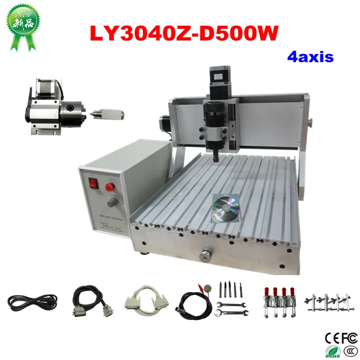 4axis LY CNC 3040Z-D500W CNC router have 110V/220V for choice CNC Wood Carving Machine with ball screw