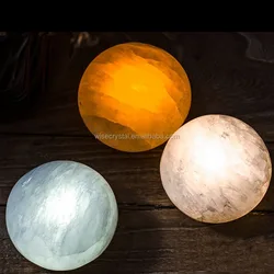 Reiki gemstone crystal oval selenite lamp Wholesale Rock stone