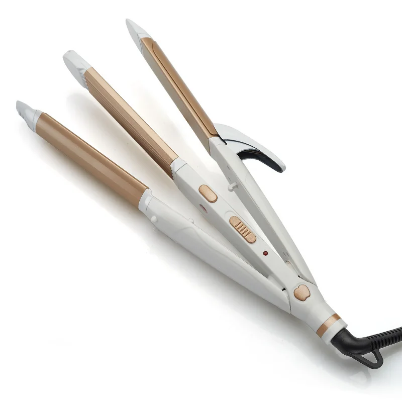 
Dual Voltage Adjustable Temperature Setting 3 in 1 Hair Straightener And Curling Iron 