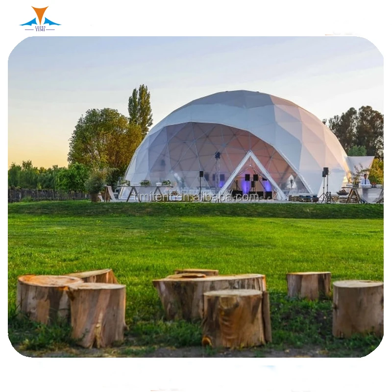 Custom color 10M domes pvc geodesic with bathroom set geo camping tent