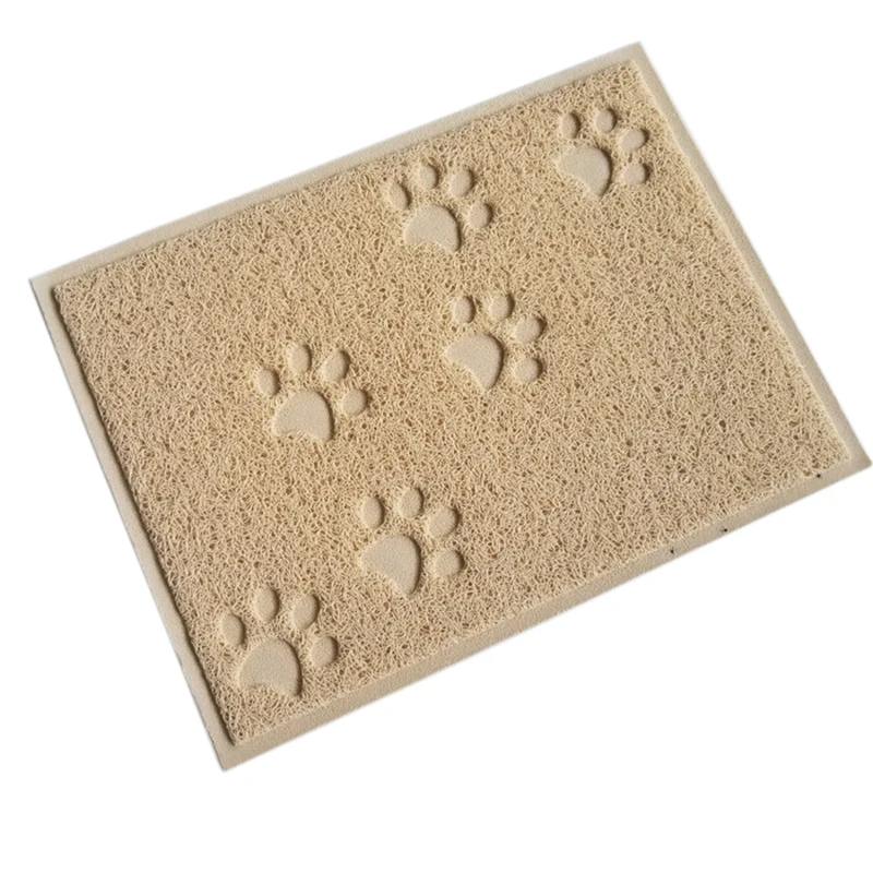 Pet Supplies for Dogs Paw Pattern Cat Litter Mat PVC Pet Mat Animal Pet Beds & Accessories Hand Wash OEM Cat Floor Mat 240g/pc