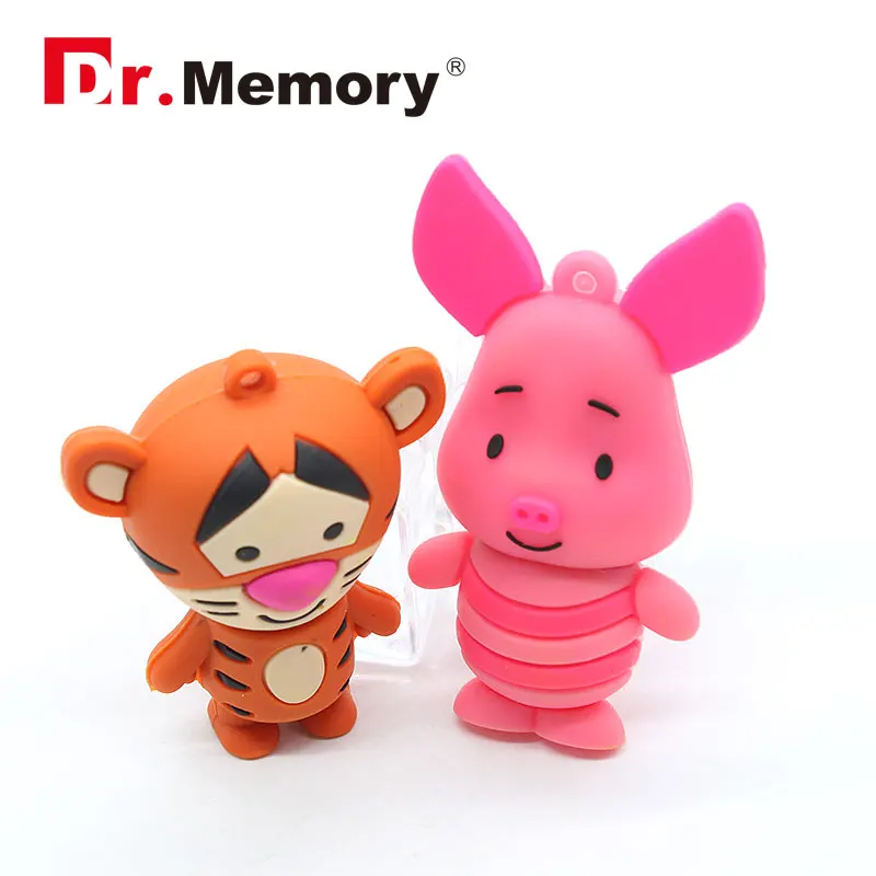 custom flash memory usb stick cute cartoon character usb flash  pvc pig usb flash drive pendrive animal disk USB2.0 3.0