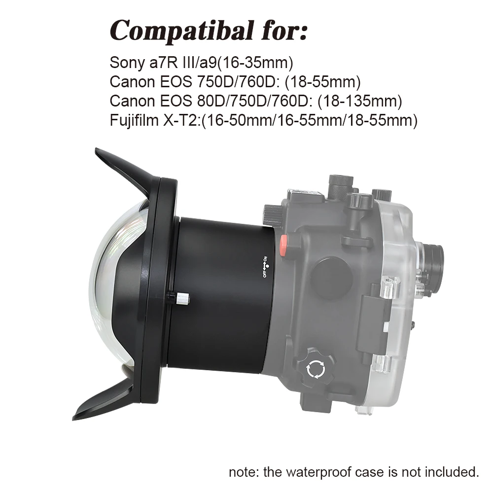 Seafrogs WA005-F Diameter 90mm*78mm Length Underwater 40M/130FT Camera Fisheye Wide Angle Dome Port For Camera