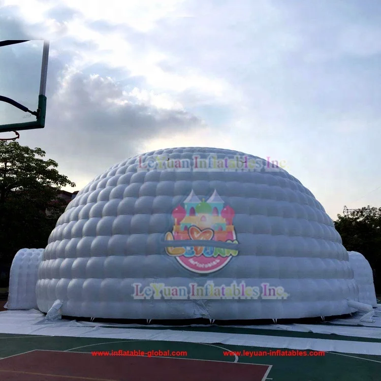 Best Quality FR Treated Outdoor Led Lighting Air Igloo 200 Person Inflatable Domes 15m