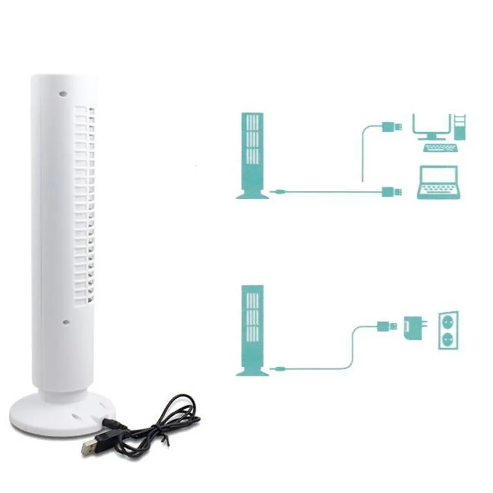 Mini White Portable USB Cooling Air Conditioner Tower Desk fan