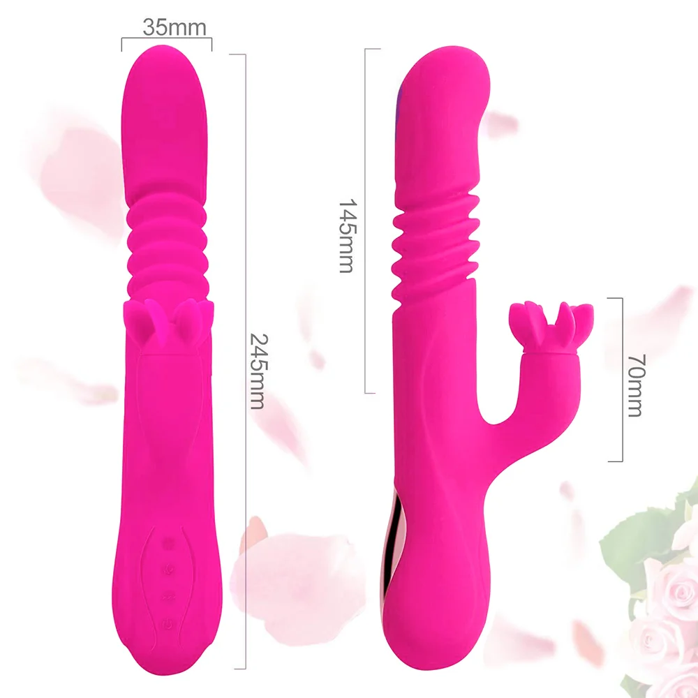 Safiman Women G Spot Massager Realistic Rotating Head Thrusting Sex Toy Rabbit Dildo Vibrator