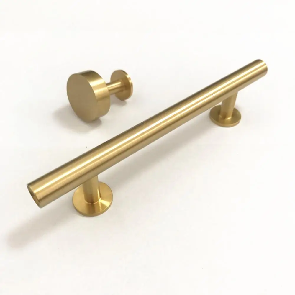 New Design PB Stainless Steel Polished Brass Solid Furniture Kitchen Cabinet T Bar Handle