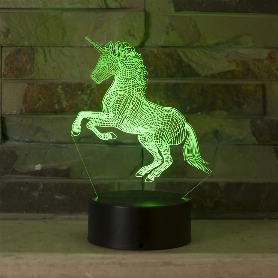3d Illusion Led Unicorn Night Light