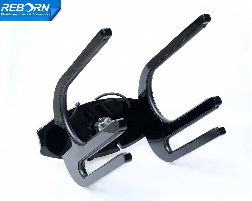 Reborn Boat Pro quick release Kneeboard wakeboard tower combo rack glossy black